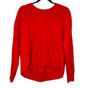 ALICE + OLIVIA Caprice red cashmere curved hem sweater XS